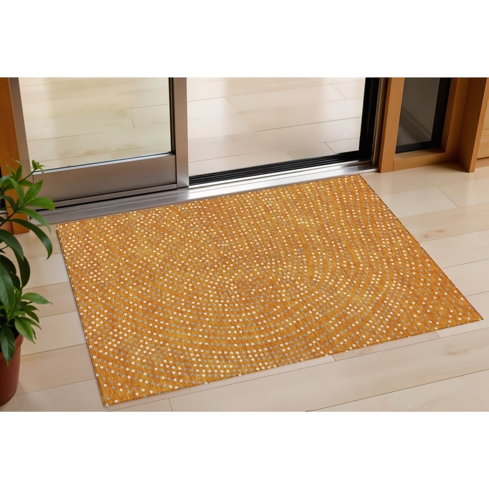 HomeRoots Polka Dot Transitional Rectangle Outdoor Rug