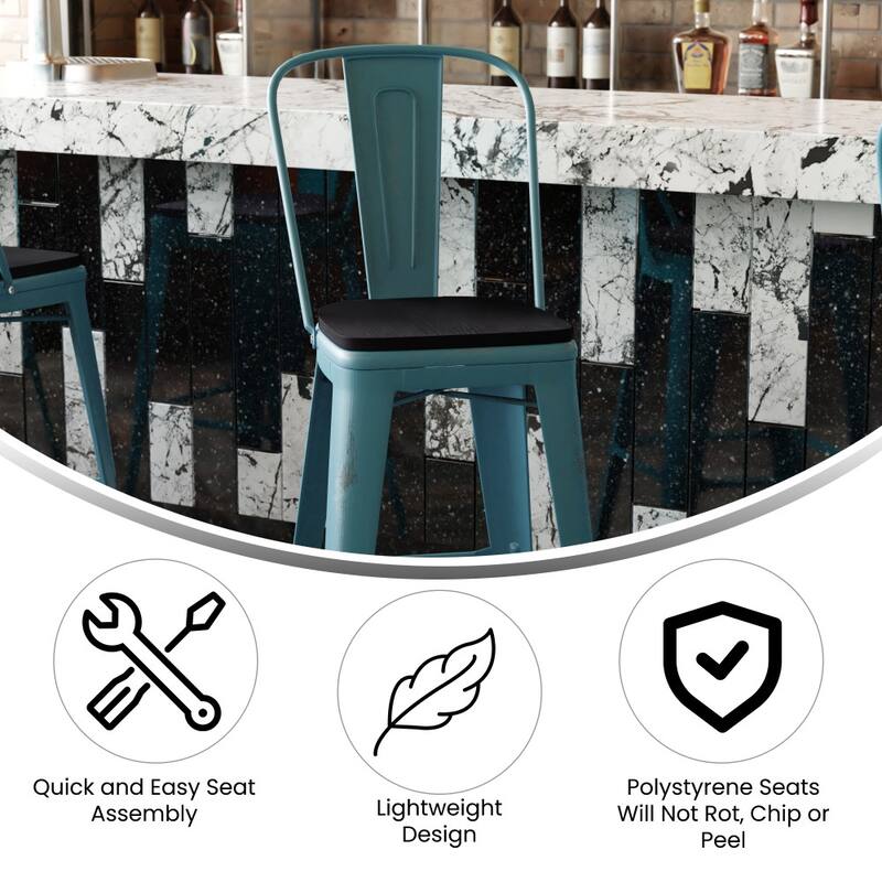 All-Weather Bar Height Stool with Poly Resin Seat