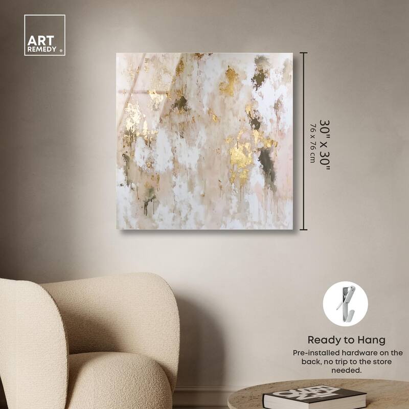 Golden Glimmer Gesture II Acrylic by Art Remedy, Ready to Hang