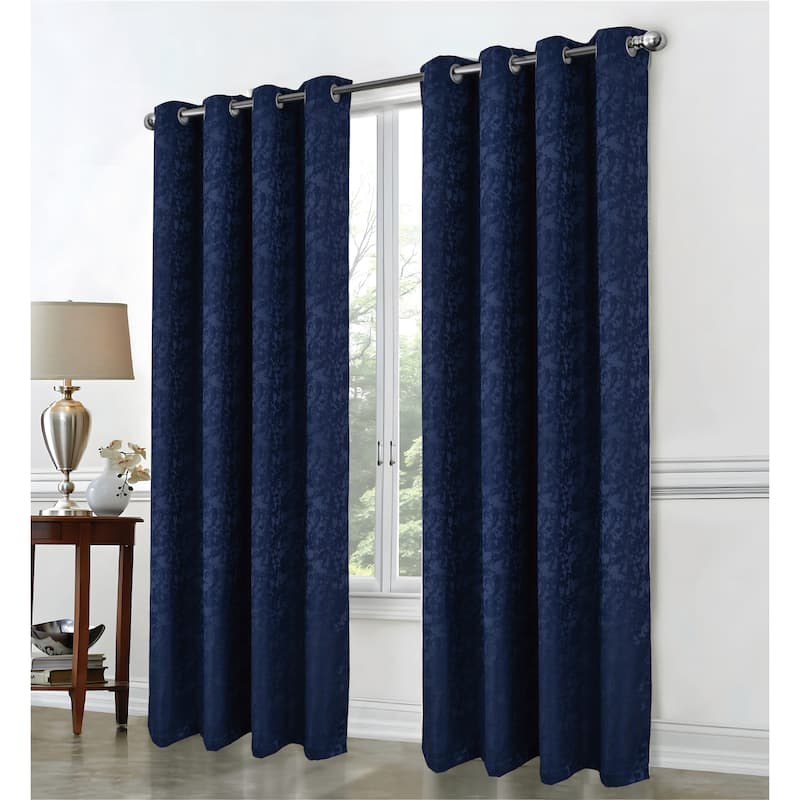 Calypso Shimmer Jacq Grom Panel 90" Grey - Navy Blue