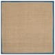 SAFAVIEH Natural Fiber Marina Basketweave Seagrass Rug - 4' x 4' Square - Natural/Navy