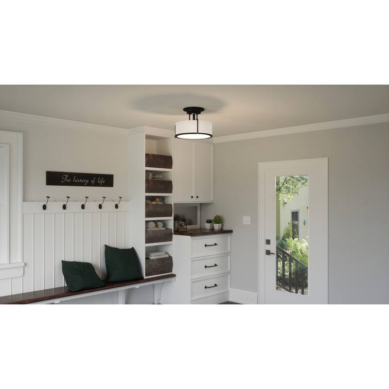 Roseto Clermont 3 Light 18" Wide Semi-Flush Drum Ceiling Fixture