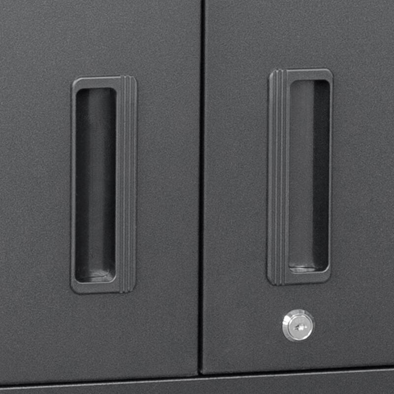 Dark Grey Alloy Steel Wall Cabinet Storage with Locking Door and Adjustable Shelf for Garage - 31.50”L x 11.81”W x 30.31”H