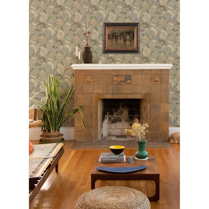 Chesapeake Bohemian Taupe Jacobean Wallpaper