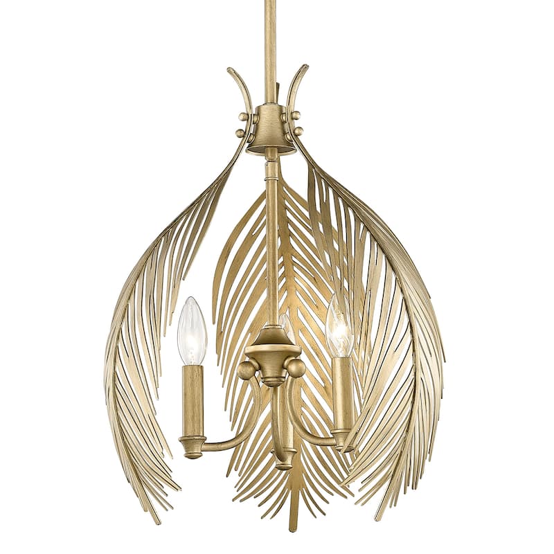 Golden Lighting Cay 3-light Pendant in Vintage Fired Gold