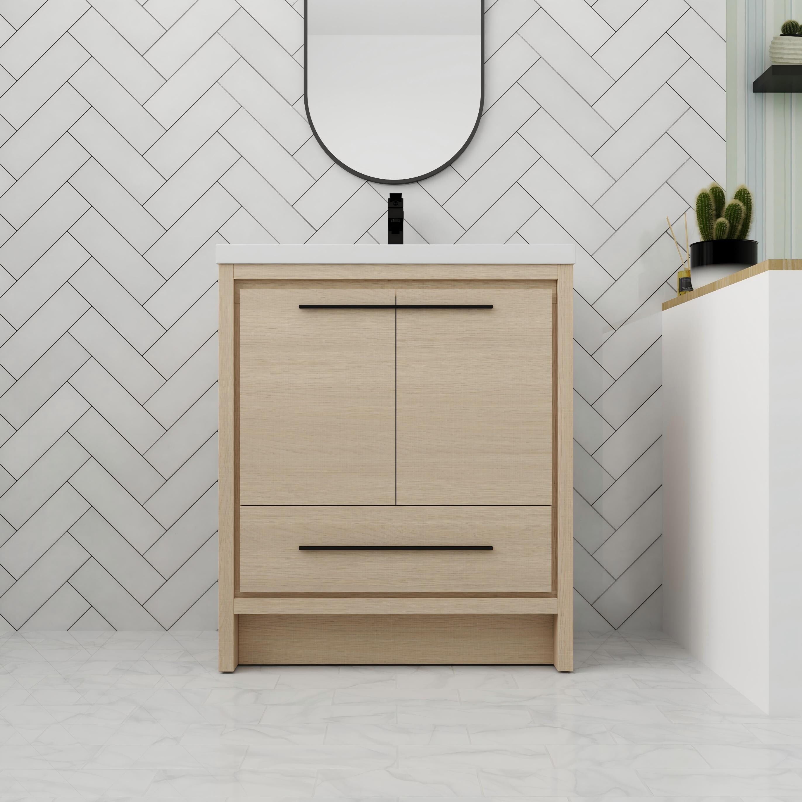 ARTCHIRLY 24"/30"/36"/48" Bathroom Vanity with Sink, Freestanding Bathroom Vanity with Soft Close Door and Drawer