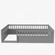 preview thumbnail 12 of 23, Solid Full Wooden Floor Bed Frame with Safety Fence for Kids, Low to Ground Design for Bedroom and Playroom Use, Natural