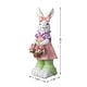 preview thumbnail 6 of 22, Glitzhome Easter Resin Bunny Boy Girl Table Statue Decoration Rabbit Figurine with Flower Party Ornaments