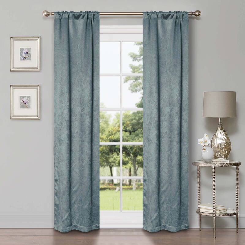 Superior Waverly Washable Room Darkening Curtains, Set of 2 Panels - 26" x 63" - Teal