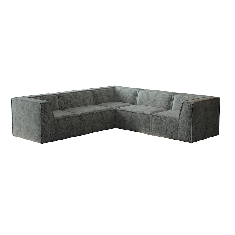 106"x106" Chenille Modular L-Shaped Sectional Sofa with 5-Piece Free Combination, Foam-Filled Cushions & No-Assembly Design