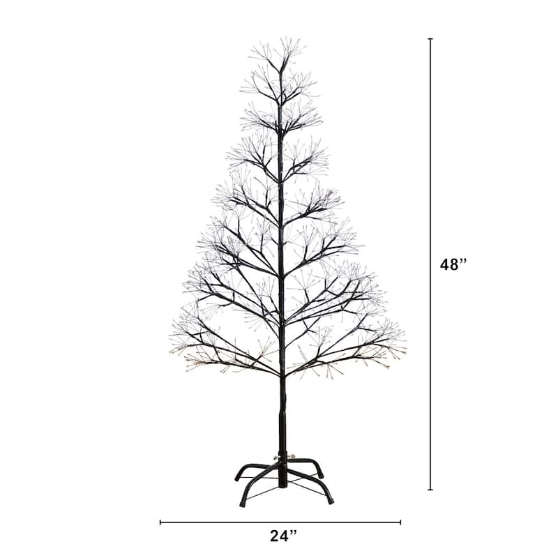 Pre-Lit Artificial Halloween Starburst Tree - 4' - Fairy Warm White LED Lights