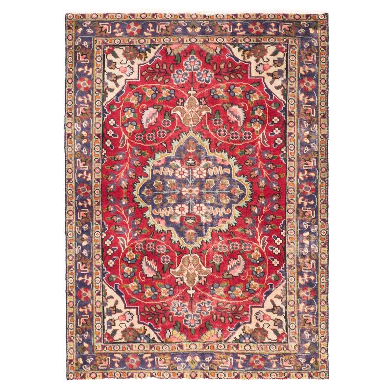 ECARPETGALLERY Hand-knotted Andelz Red Wool Rug - 3'3 x 4'7