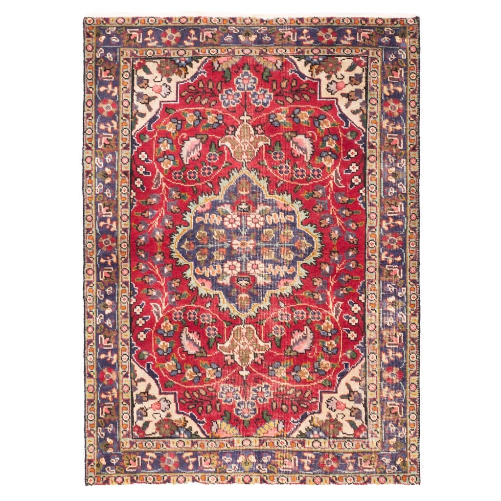 ECARPETGALLERY Hand-knotted Andelz Red Wool Rug - 3'3 x 4'7