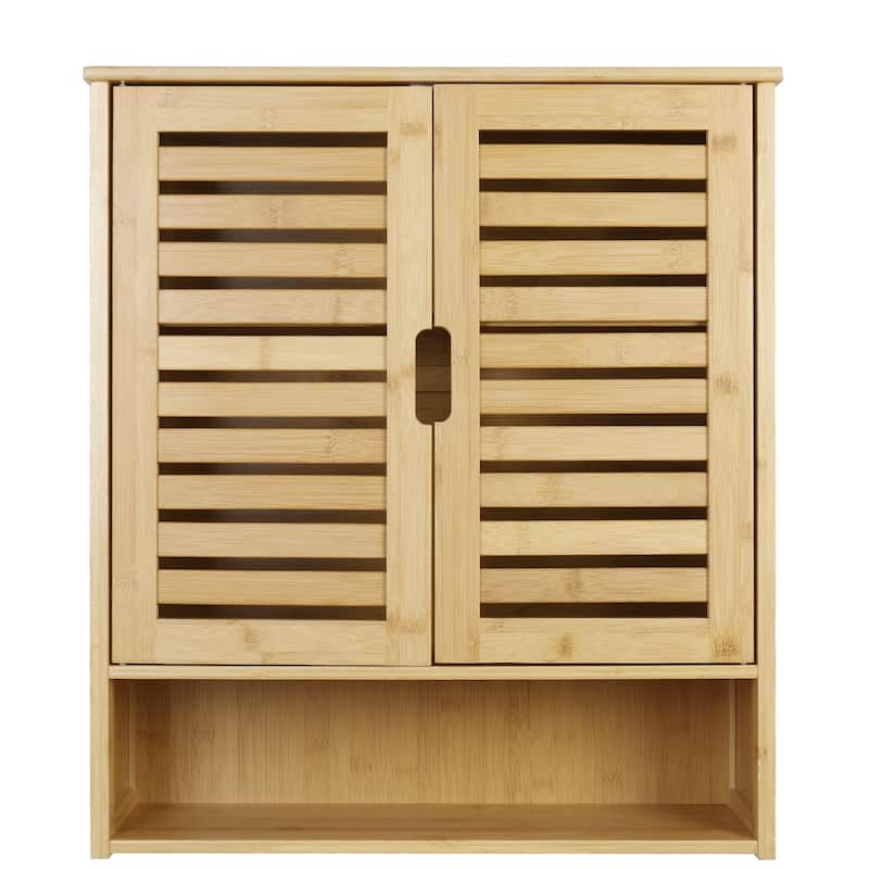 Bathroom Wall Cabinet Storage Organizer with Adjustable Shelf Double Door