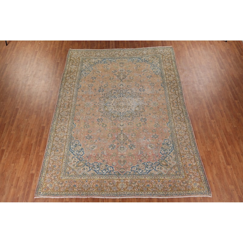 Najafabad Vintage Persian Area Rug Handmade Wool Carpet - 9'6" x 12'11"
