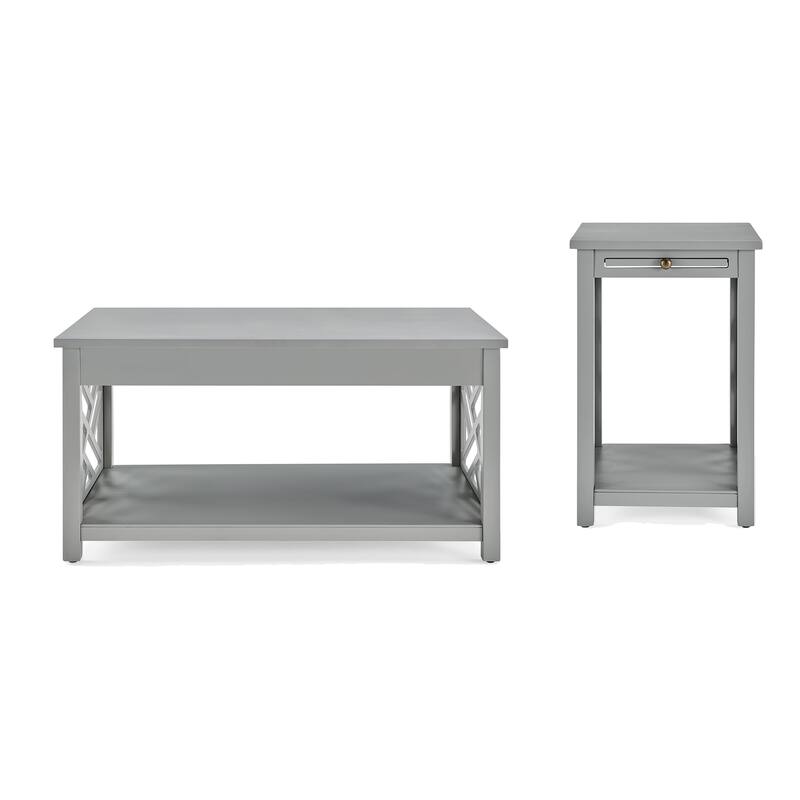 Porch & Den Altadena 2-piece Coffee and Tray-shelf End Table Set