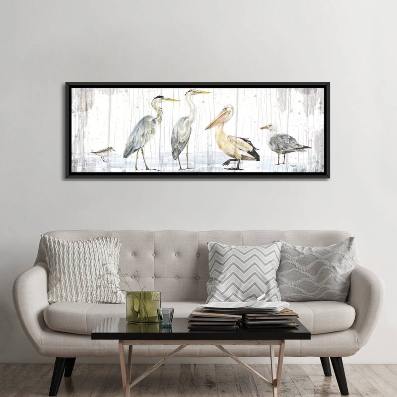 iCanvas "Birds of the Coast Rustic Panel" by Tara Reed Framed Canvas Print