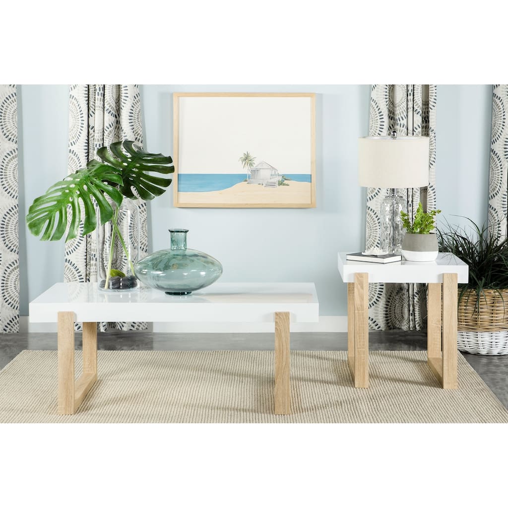 Pala Coffee And End Table Set White High Gloss