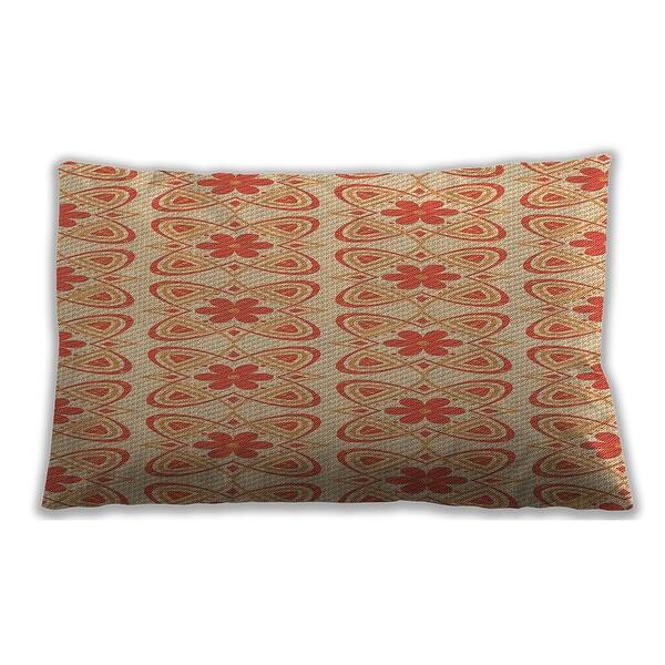 slide 2 of 4, Ahgly Company Patterned Indoor-Outdoor Orange Red Orange Lumbar Throw Pillow
