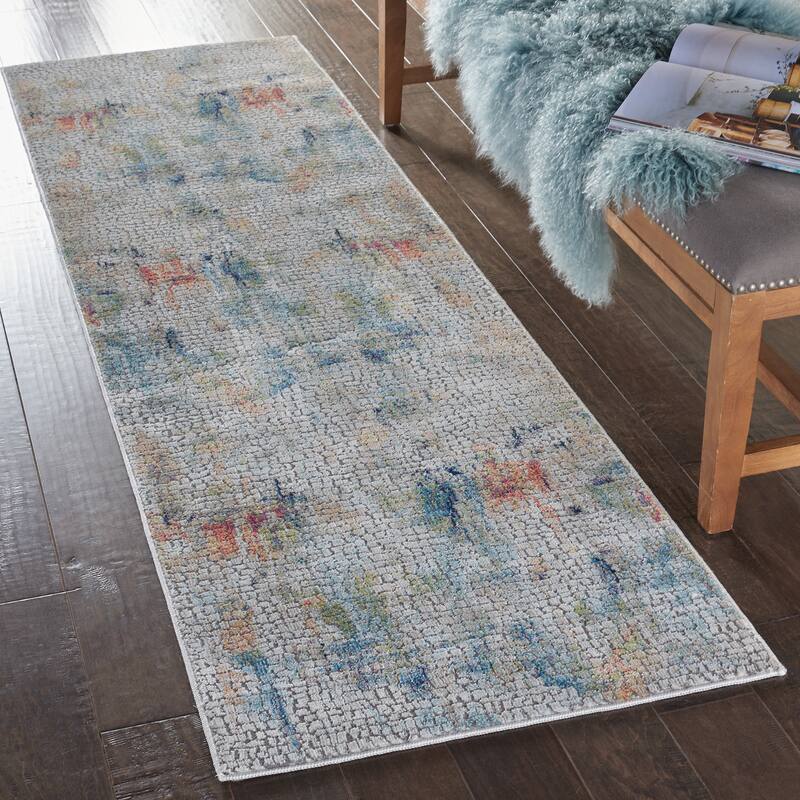 Nourison Global Vintage Textured Abstract Area Rug - 2' 4" x 8' - Ivory/Multi - Runner/Rectangle