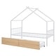 preview thumbnail 3 of 12, Twin Size Metal House-Shaped Platform Bed with Two Under-Bed Storage Drawers ,Cozy and Imaginative Design