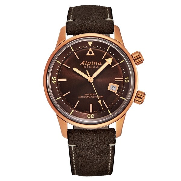 Alpina men's al-525br4h4 'seastrong' diver heritage brown dial bronze pvd automatic watch set. Opens flyout.