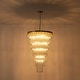 preview thumbnail 2 of 8, Gold Modern Clear Glass Tiered Large Chandelier - 23.62 in. W x 37.4 in. H x 23.62 in. D