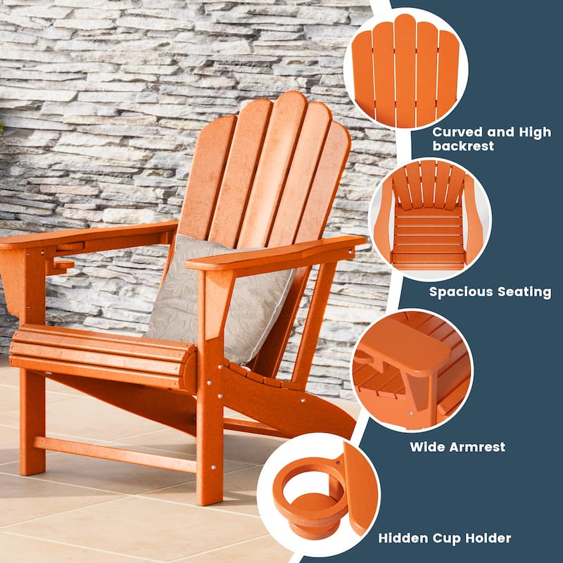 Aderson Outdoor Poly Adirondack Chair Set with Coffee Table