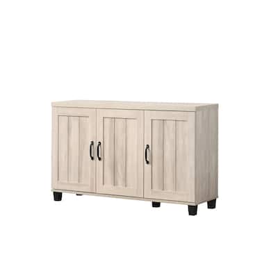 45" Dusty Gray Oak Finish 3-Door Shoe Cabinet