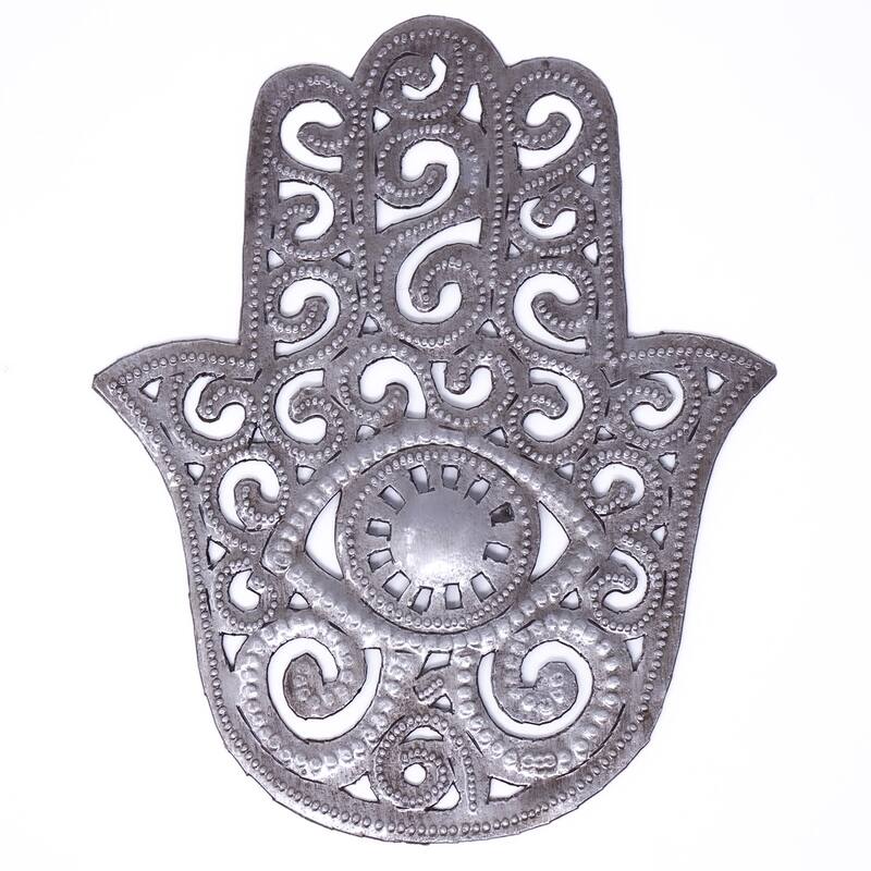 Hamsa Hand Haitian Metal Wall Art, Set of 2