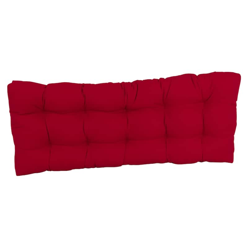 Solid Twill Tufted Indoor Bench Cushion (Multiple widths from 42 to 60 inch)