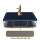 preview thumbnail 6 of 5, Rectangular Trampoline Gauge Galvanized Rust Resistance Steel Construction With Basketball Hoop System Advanced Ladder - Blue