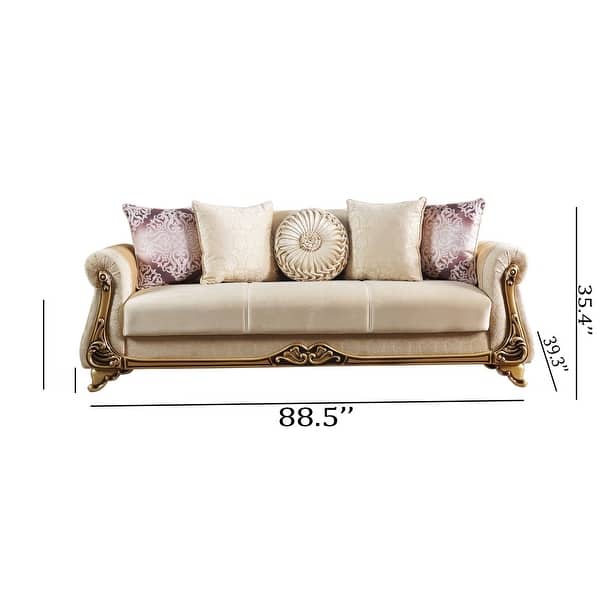 slide 6 of 6, DiscountWorld Hecarim Living Room 3 Seat Convertible Sleeper Sofa Beige