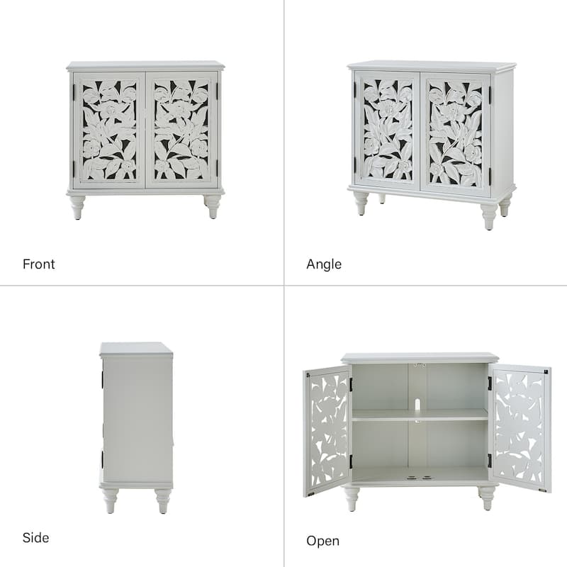 Alban Traditional 32"Tall 2 Hollow Door Accent Cabinet with LED light Set of 2 by HULALA HOME