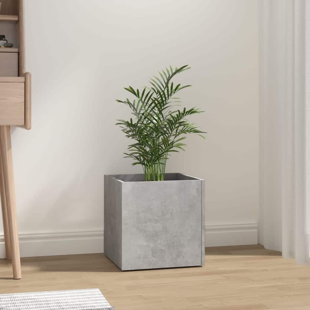 vidaXL Planter Box Concrete grey Engineered wood Medium - 15.7 x 15.7 x 15.7