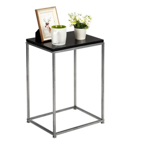Porch Den Antigua Black Top Wrought Iron Base End Table On Sale Overstock 30693565 Woodard wrought iron mesh 17''wide round end table.