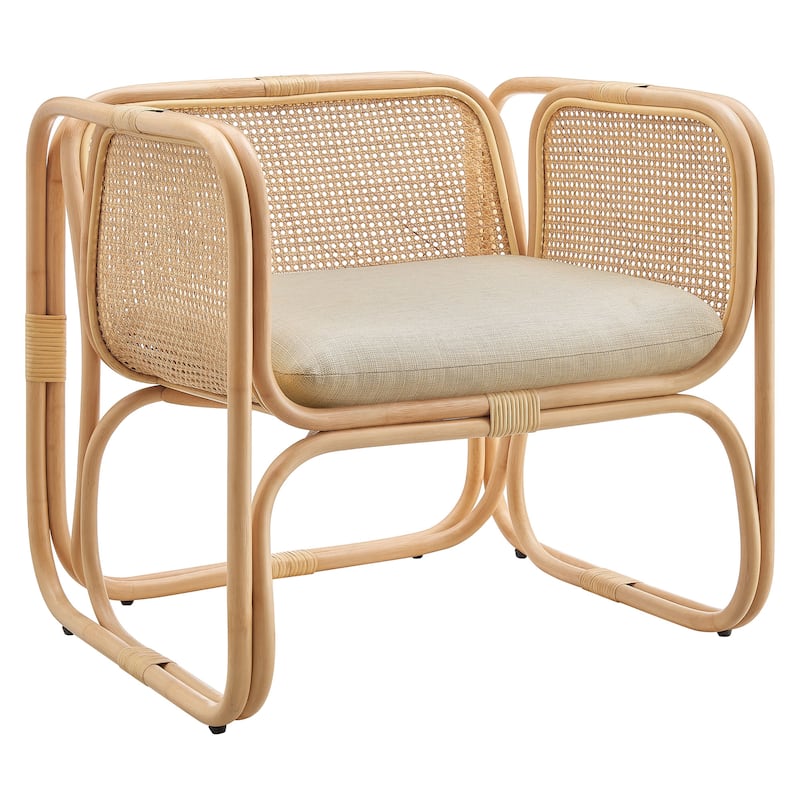 Ellis Natural Rattan Accent Armchair