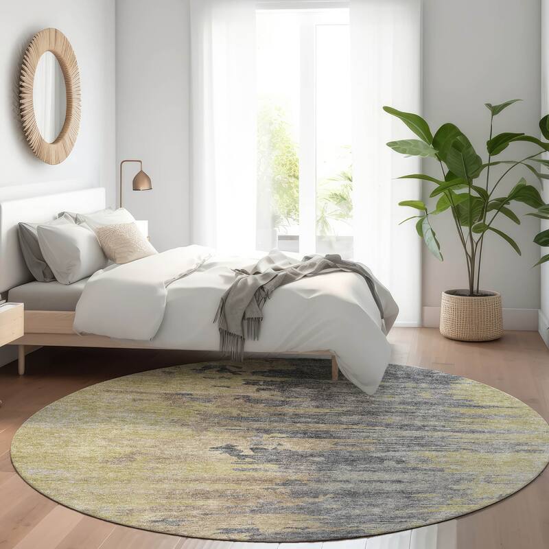 Machine Washable Indoor/ Outdoor Chantille Modern Ombre Rug - Pewter - 8' x 8'