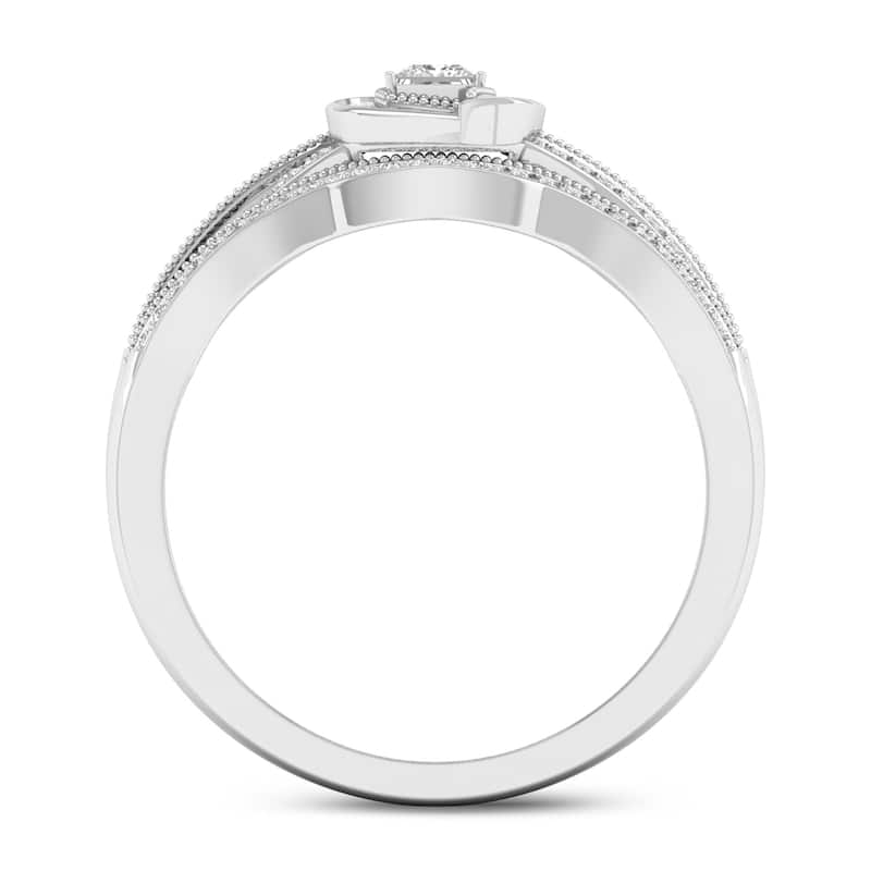 De Couer 10k Gold 1/3ct TDW Diamond Halo Bridal Set