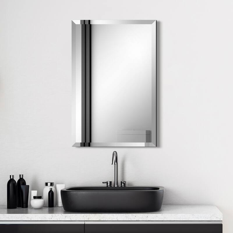 Frameless Beveled Prism Wall Mirror - Clear