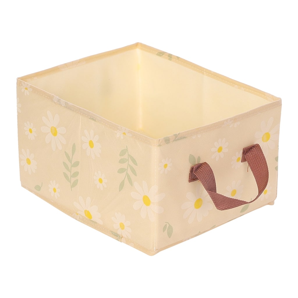 Chrysanthemum Storage Cube with Handles, Collapsible Fabric Storage Bins for Shelves Closet, 1 Pack Storage Basket for Clothes