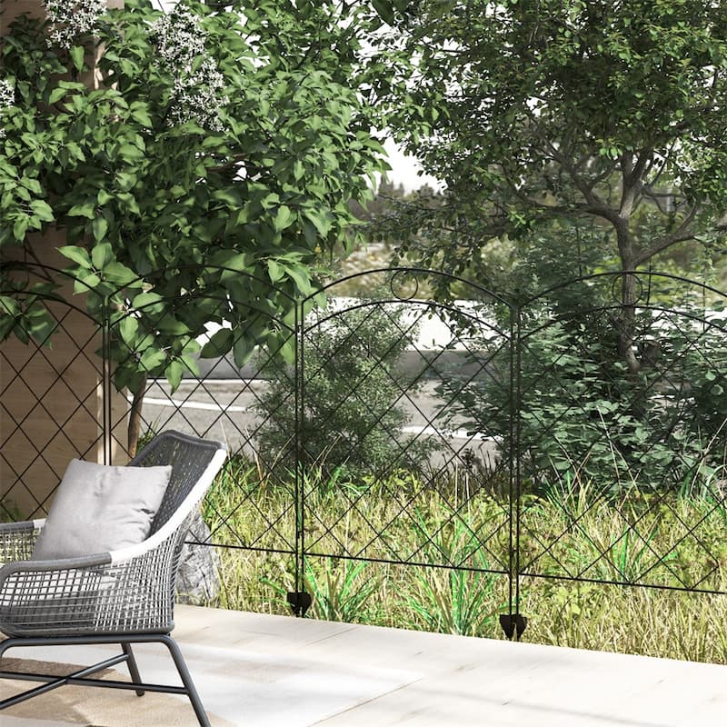 Garden Rust-Resistant 4 Pack Steel Fence Panels