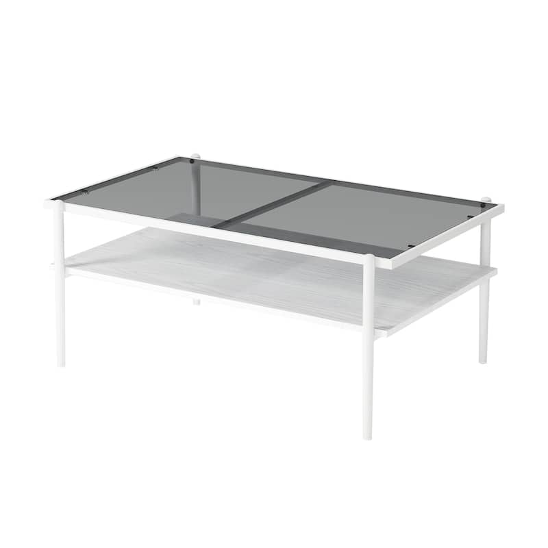 38x24'' Rectangle Coffee Table with Tempered Glass top