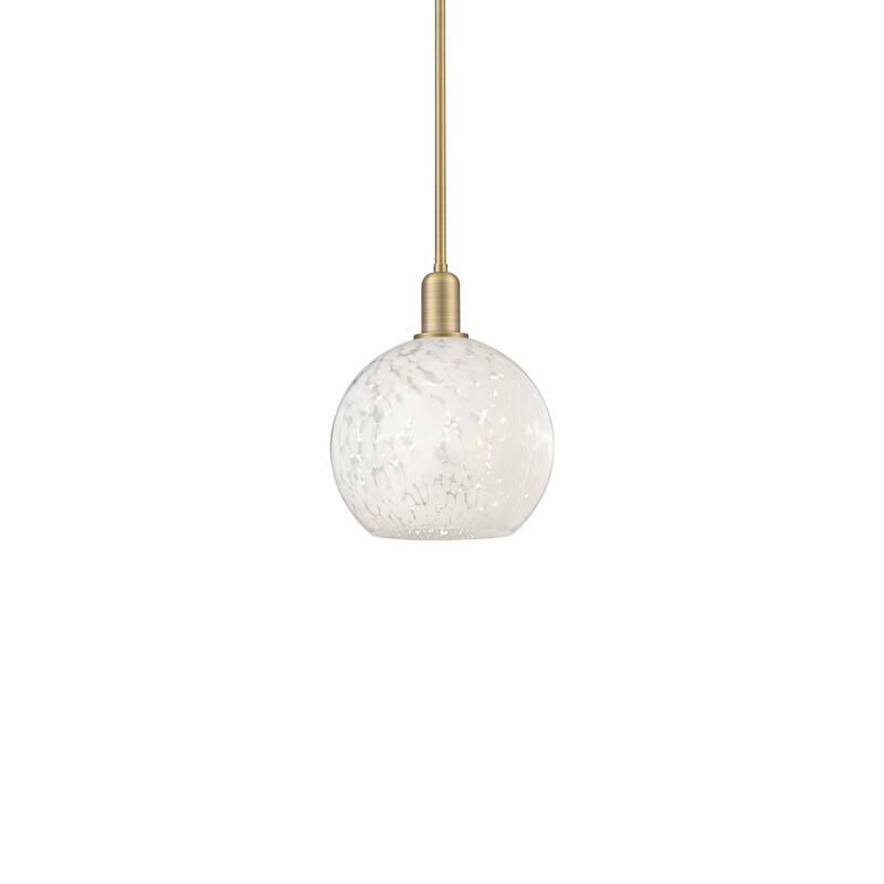 Innovations Lighting 716-1S-13-10 White Mouchette Pendant White - Brushed Brass / White Mouchette