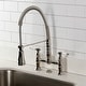 preview thumbnail 3 of 29, Kingston Brass Essex Double-Handle Wall-Mount Pre-Rinse Bridge Kitchen Faucet
