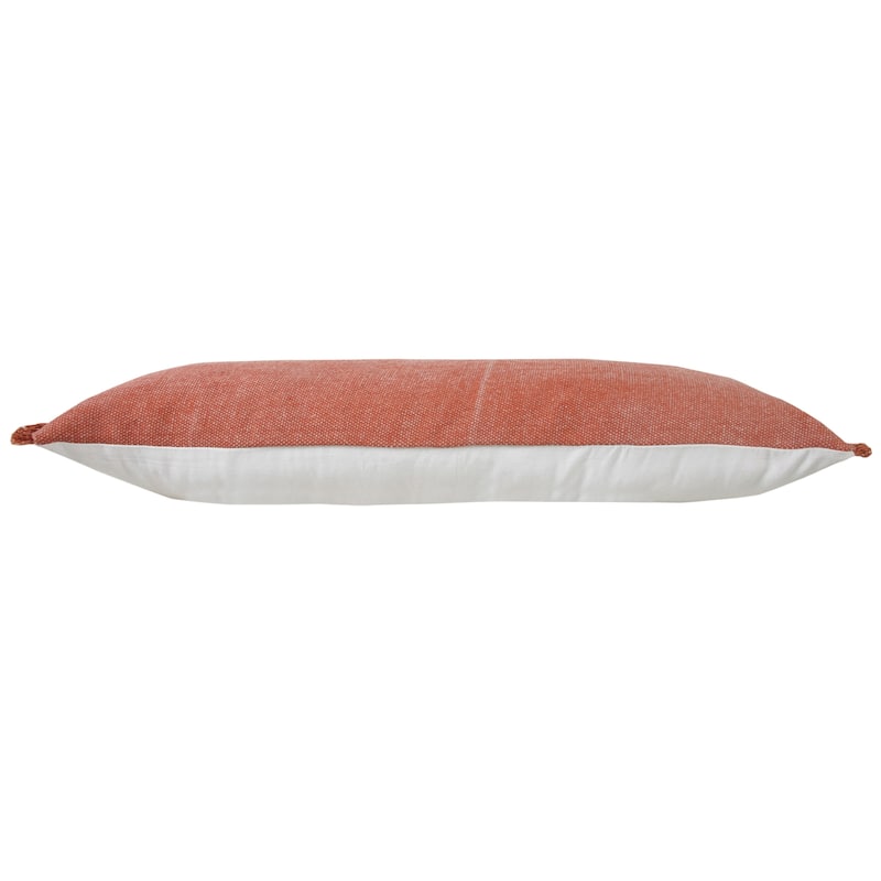Sevita Light Pink Solid Stonewash Throw Pillow with Fringe