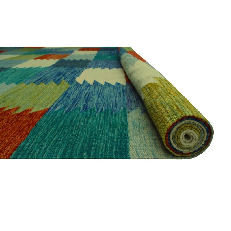 Hand-Woven Winchester Kilim Hafez Ivory/Rust Rug - 8'7" x 11'8"