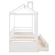 preview thumbnail 11 of 10, Twin House Bed with Drawers & Guardrails - Sturdy Wooden Frame for Kids