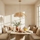 preview thumbnail 1 of 11, Boho Rattan Flower Pendant Light Coastal Hanging Fixture Light - 20" Wide 20" Wide - Beige