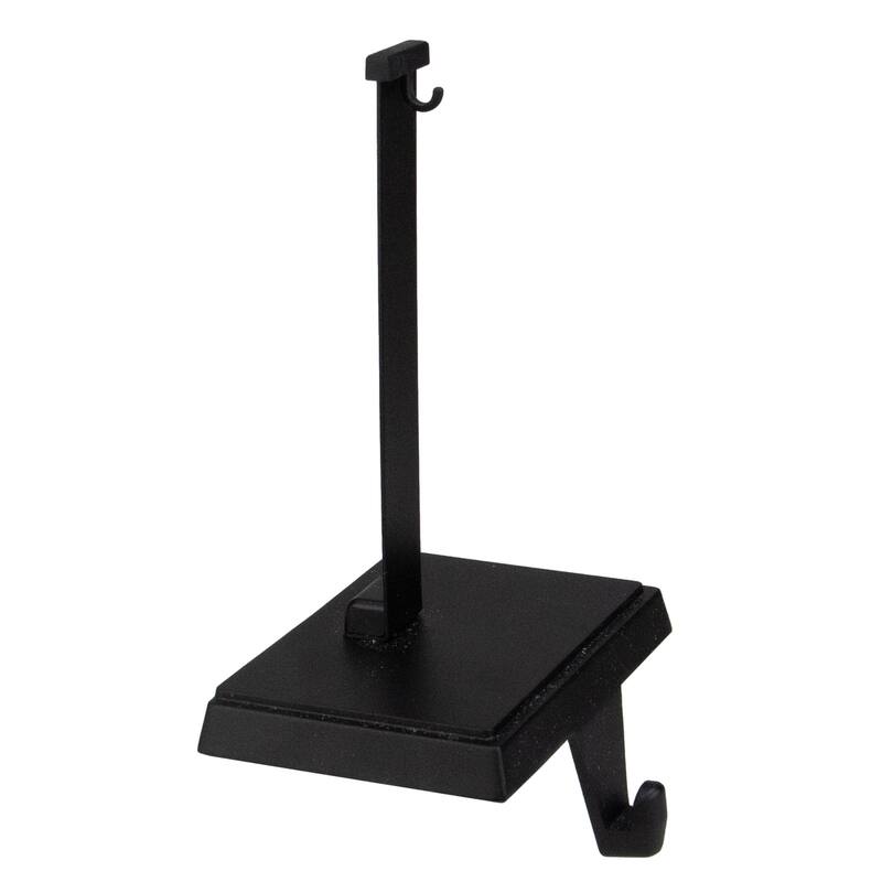Christmas Stocking Holder with Ornament Hanger - 6.75" - Matte Black